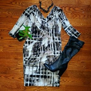 🇬🇧 J.D.C. London Bodycon Dress Black White Beige